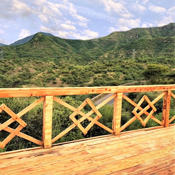 View from the terrace to the surrounding landscape